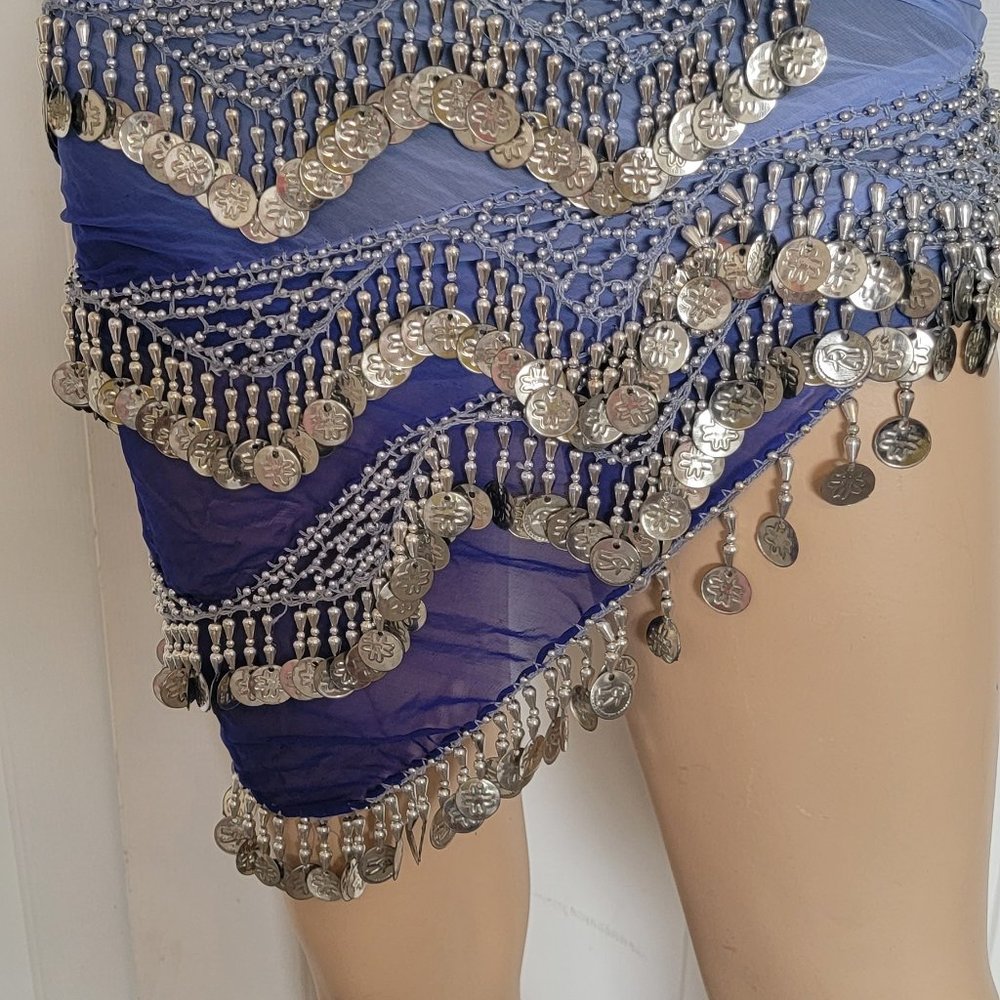 *NEW* Kairella Deville Belly Dance Hip Scarf / Coin Belt - Purple / Ombre